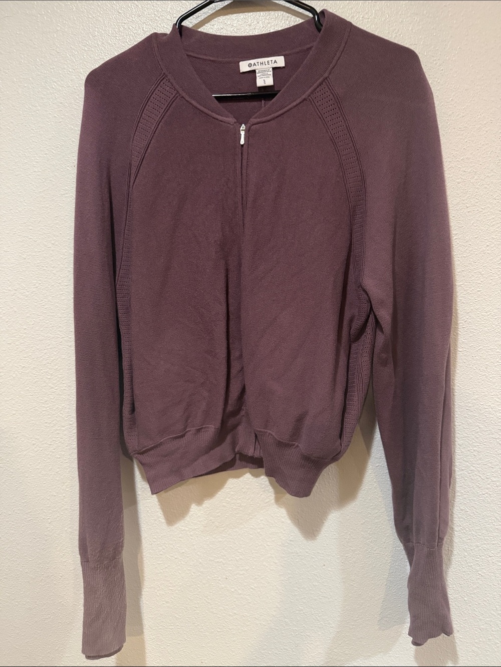 Athleta Deep Plum Zip-Front Pullover